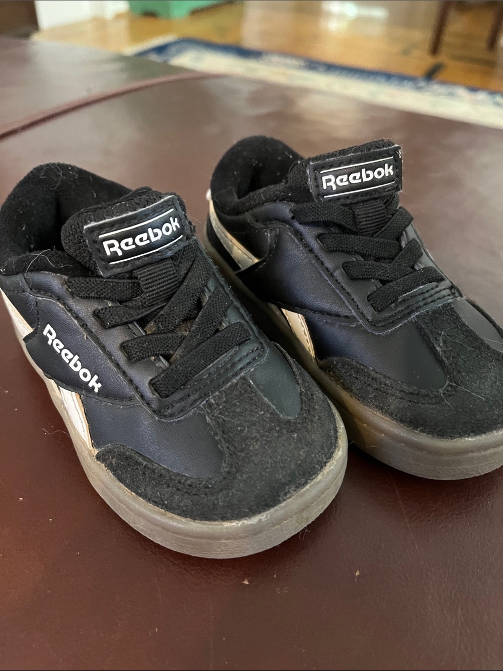 Reebok Kids Black & White Low-Top Sneakers